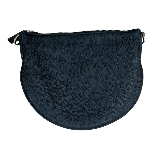 Onesizestore Gucci Mini Half Moon Bag in Grainy Leather with Gucci Script