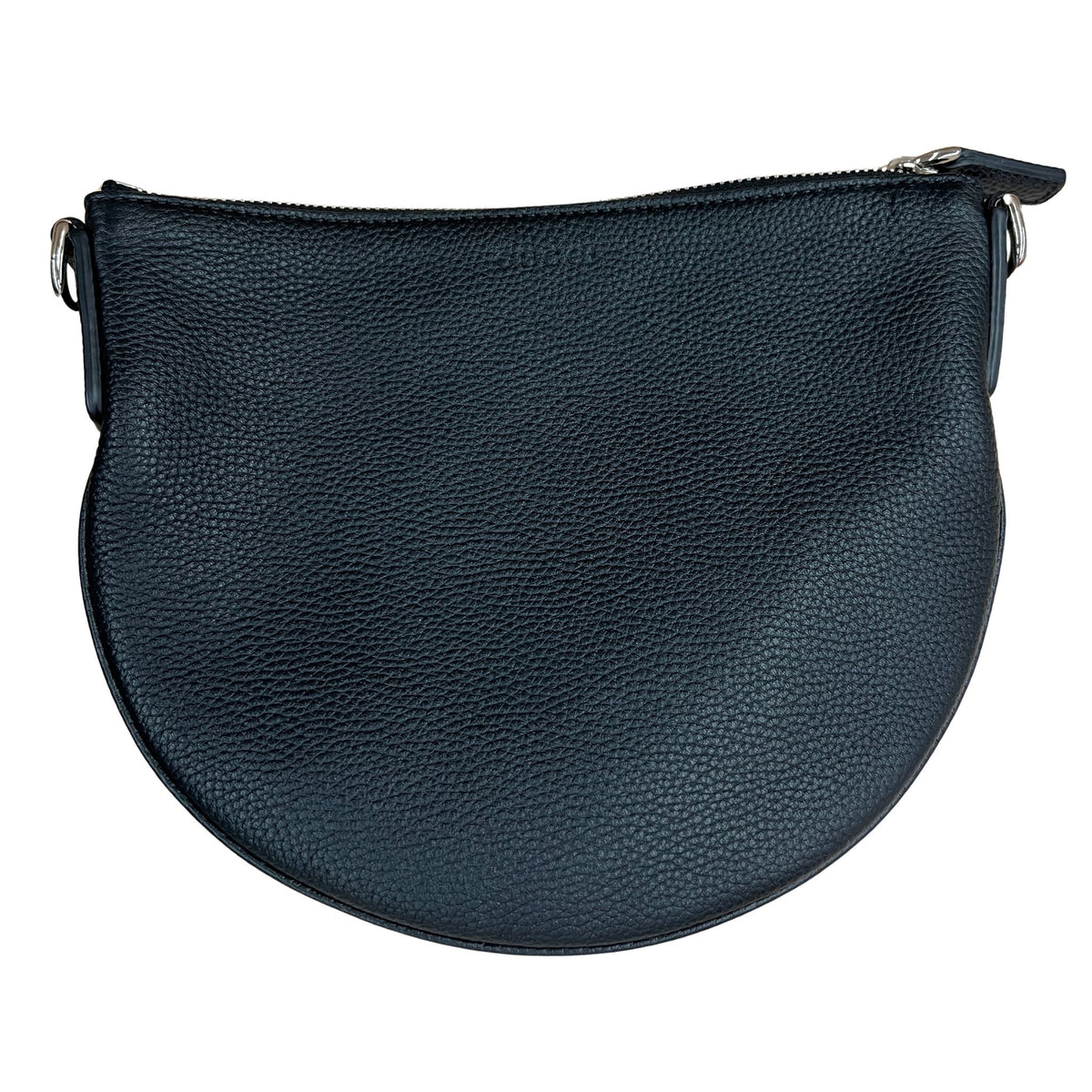 Onesizestore Gucci Mini Half Moon Bag in Grainy Leather with Gucci Script
