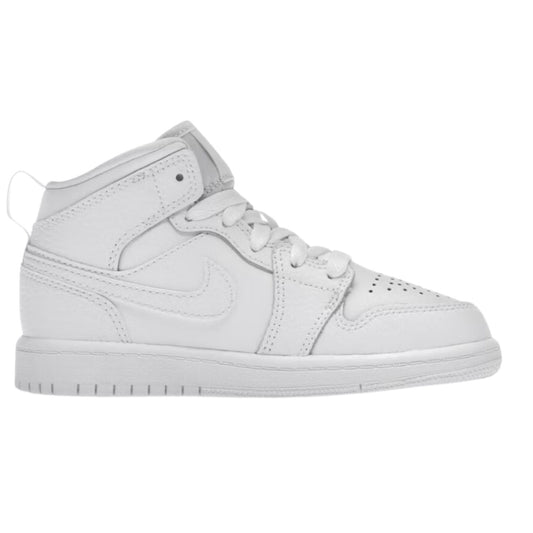 Onesizestore Jordan 1 Mid Triple White (PS) 640734 136