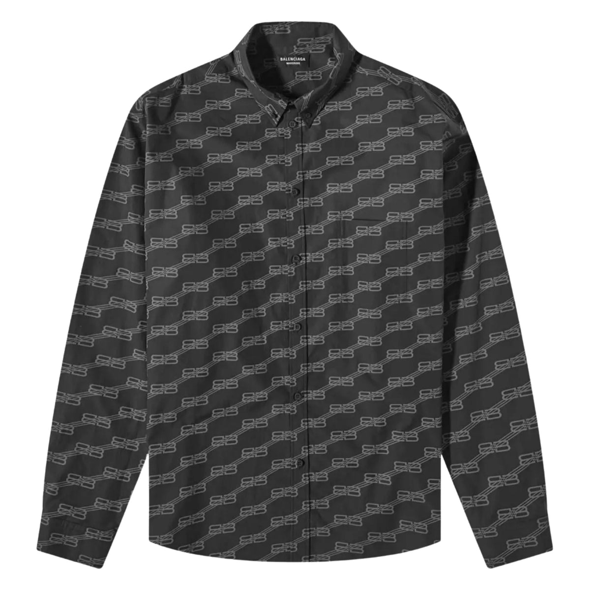 Onesizestore Balenciaga Large Fit Long Sleeve Shirt "Black Monogram" 662983 TML36 1269