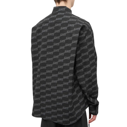 Onesizestore Balenciaga Large Fit Long Sleeve Shirt "Black Monogram" 662983 TML36 1269