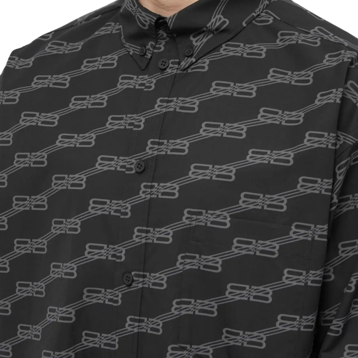 Onesizestore Balenciaga Large Fit Long Sleeve Shirt "Black Monogram" 662983 TML36 1269