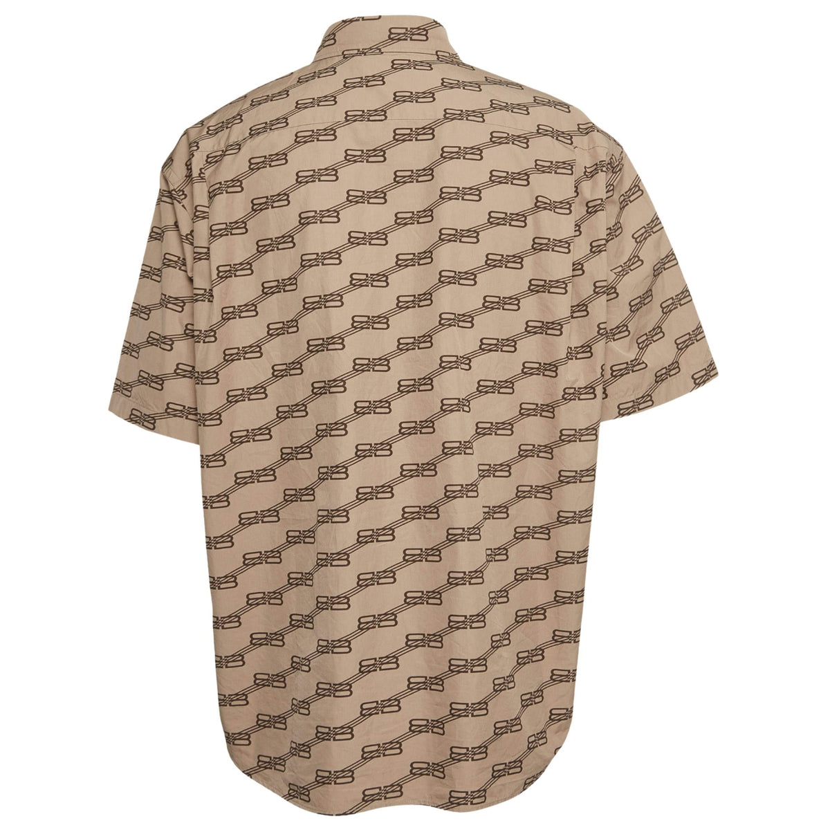 Onesizestore Camicia Oversized Balenciaga Large Fit Short Sleeve Shirt Beige / Brown Monogram 681702 TML36 9378