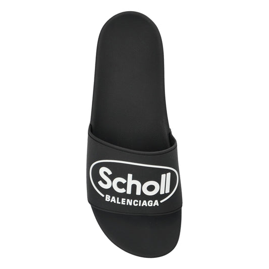 Onesizestore Ciabatte Balenciaga Pool Slide con logo Scholl 689031 W1SA7 1090