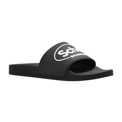 Onesizestore Ciabatte Balenciaga Pool Slide con logo Scholl 689031 W1SA7 1090