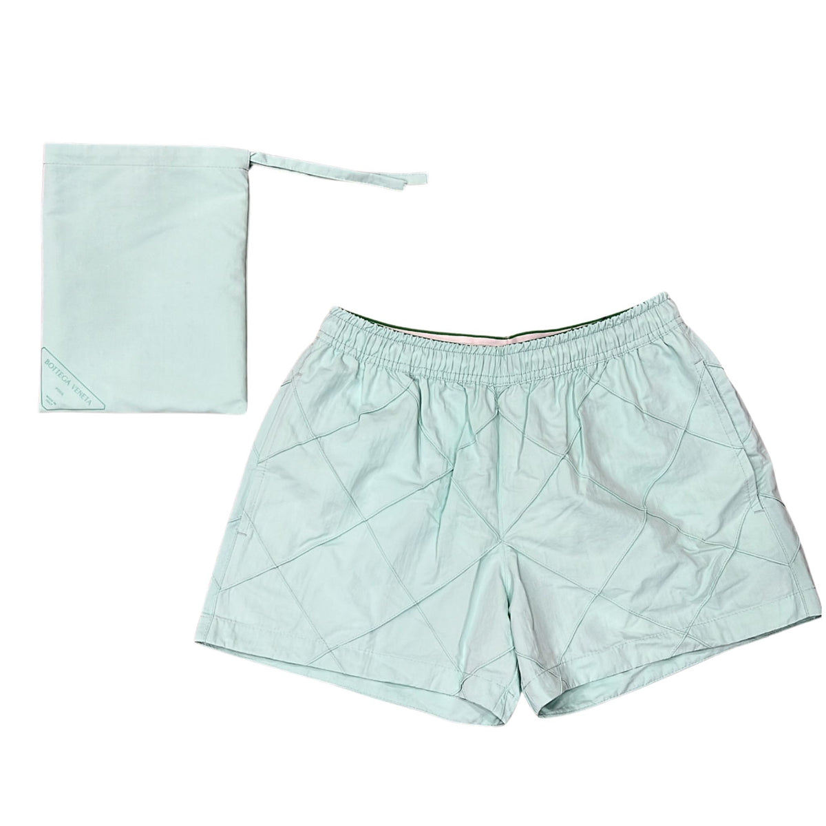 Onesizestore Costume Bottega Veneta Intreccio Pattern Swim Shorts 729758 V2Q10 4159