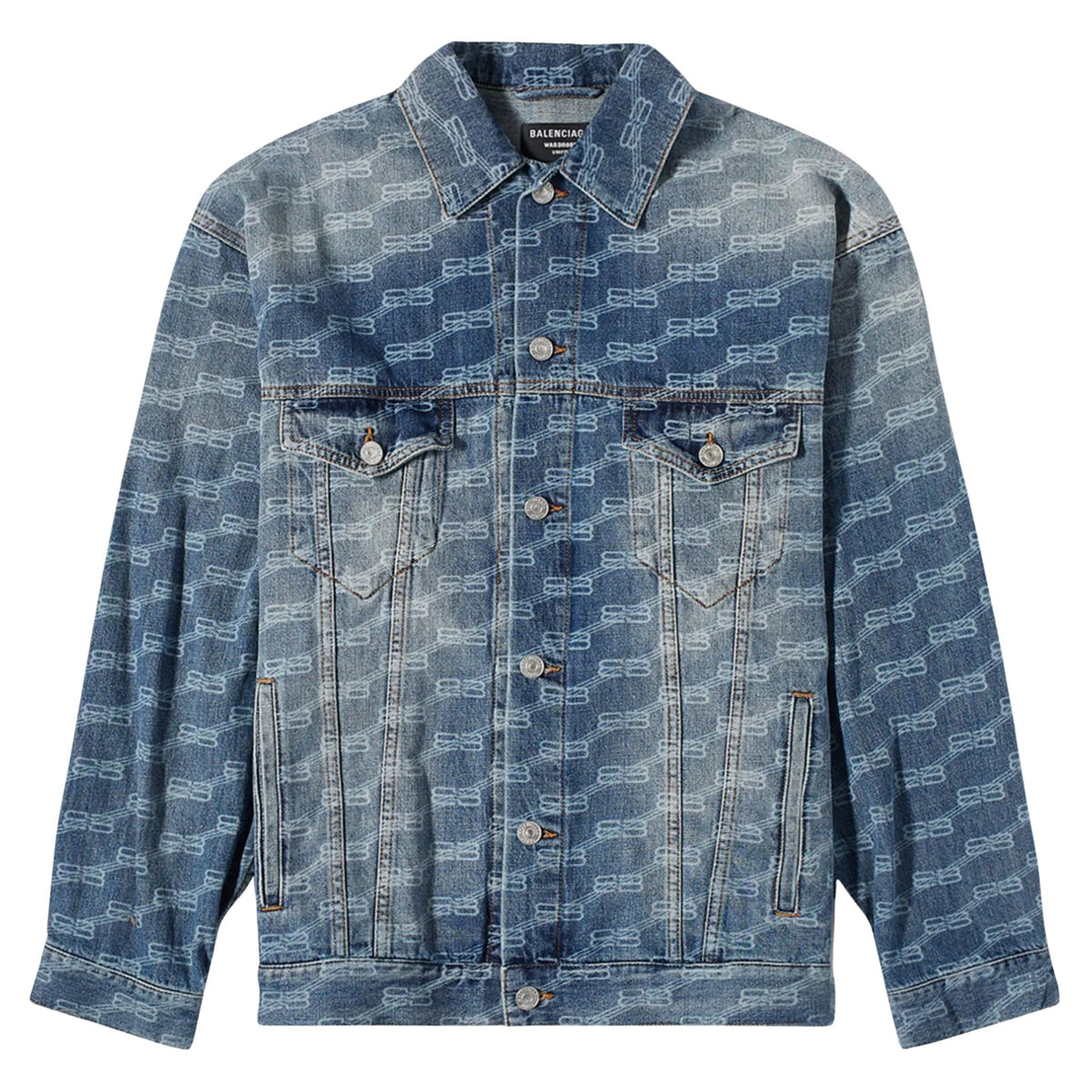 Onesizestore Giacca Balenciaga Large Fit Denim Jacket Indigo Ring Denim 675208 TMW37 443