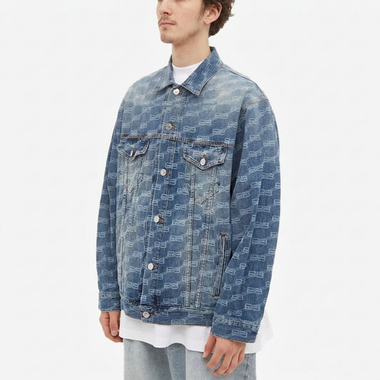 Onesizestore Giacca Balenciaga Large Fit Denim Jacket Indigo Ring Denim 675208 TMW37 443