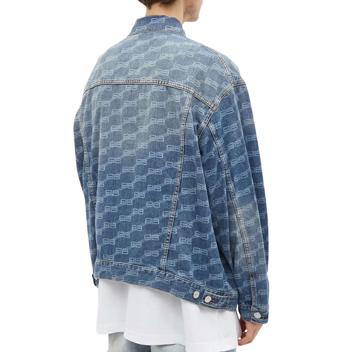 Onesizestore Giacca Balenciaga Large Fit Denim Jacket Indigo Ring Denim 675208 TMW37 443