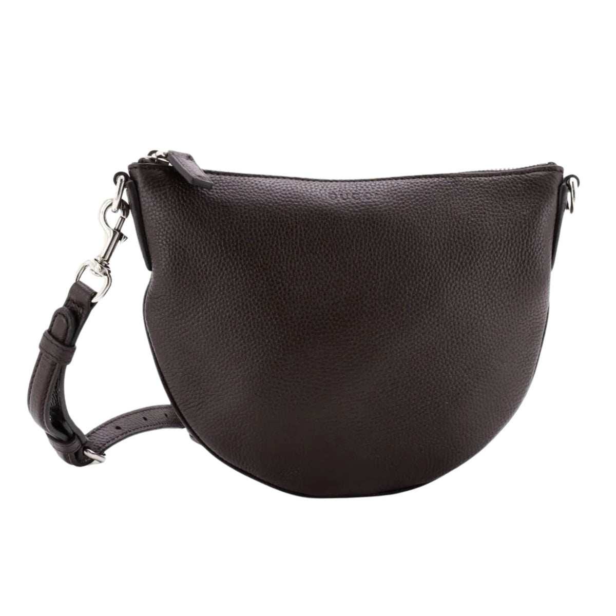 Onesizestore Gucci Mini Half Moon Bag in Grainy Leather with Gucci Script 824529 AAEMK 2149