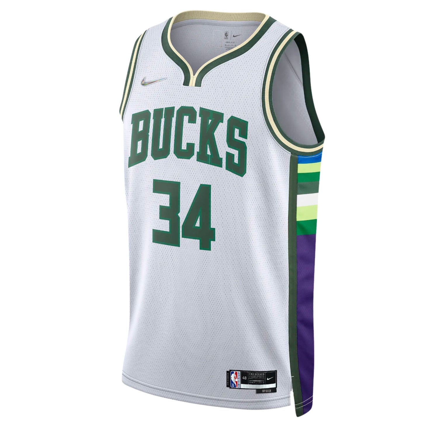 One Size Nike Giannis Antetokounmpo Milwaukee Bucks City Edition NBA Dri-fit DB4035 100